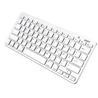 Aukey Ultraslank Mini Bluetooth-toetsenbord Duitse lay-out QWERTZ draadloos toetsenbord voor iOS-apparaten iPhone / iPad / Mac (zilver en wit)