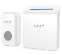 AUKEY Wireless Doorbell Built-in Battery Transmitter and Receiver (White, ST-D1)