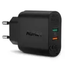 [2 x pieces] Aukey PA-T12 Dual Port Wall Charger with Quick Charge 2.0 - Up to 75% Faster - for Smartphone and Tablet - Black