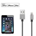 AUKEY Lightning-kabel, CB-D24 , 3,3 ft /1 m Apple gecertificeerde en gevlochten Exomesh-kabel voor iPhone 7, 7 Plus, 6S, 6 Plus, iPad Pro