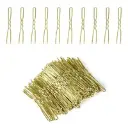 Golden U-shaped Hair Pins 6 cm – 200 Pieces Invisible Bobby Pins for Women, Girls and Children – Wavy Hair Clips and Accessories