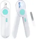 Nail Clipper for Dogs and Cats - Nail Clipper with LED Light and Splash-Resistant Protection - Nail Clipper with File for Medium and Small Pets