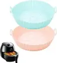 Set of 2 Silicone Accessories for Air Fryer - Pink and Teal