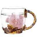 WAYDAY Luxury Glaze Glass Mug: Crystal-Clear Glass Mug with Matching Glaze Spoon