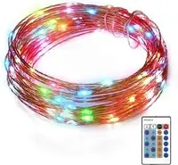 [8453/LT-SS3] AUKEY LT-SS3 - Christmas Lights - 100 LEDs - 10 Modes RGB - 10 Meters - Waterproof Copper Wire with Remote Control and Color Changing for Garden, Wedding, Party, Indoor, Outdoor