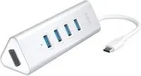 [Aukey CB-C35] AUKEY CB-C35 USB-C Hub with 4 USB 3.0 Ports, VGA Port (1080P Resolution), Aluminum Housing for MacBook 2016, ChromeBook Pixel, other Type-C Supported Devices