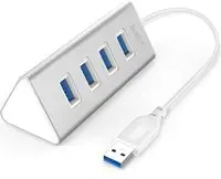 [Aukey CB-H31] Aukey - USB Hub CB-H31 (4 x USB 3.0, Power Delivery, Aluminum) Silver
