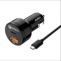 [Aukey CC-Y1] Aukey CC-Y1 - Car Charger - 33W USB C & Qualcomm Quick Charge 3.0 Car Charger