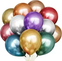 [50kleur ballonnenset] 50 Pieces - Glossy Metallic Balloon Set - Helium Balloons - Colorful Assortment of Metallic Balloons in 8 Metallic Colors - Balloons for Birthday, Wedding, Vintage Theme Parties