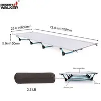 [Ultralight Camping] Desert Walker Ultralight Camping Cot - 1.3 kg (2.87 lbs) - 60x185 cm (23.6x72.8 inches) - Grey