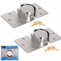 [Lock*2] 【2-Pack】Van Lock 73mm Heavy-Duty Security Padlock - Round Shackle Lock for Garage/Shed Hasp Sets - Includes Free Mounting Bolt & 2 Keys