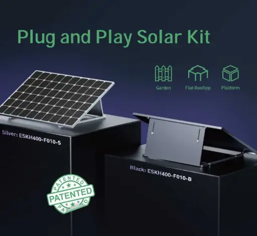 [NEP 400W] Energiesysteem 400W+ Onafhankelijk - Plug & Play Zonne-energiekit voor Balkon, Plat Dak & Tuin - Bevat 1 onafhankelijke eenheid, verstelbare KSENG-beugels en WiFi-functie